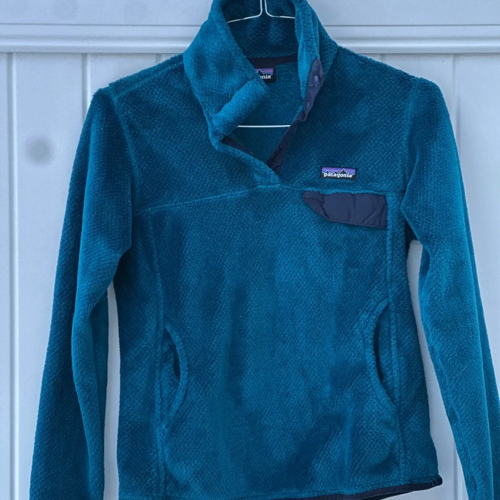 Patagonia Women’s Deep Teal Fleece Snap Pullover Snap T - Small - Picture 7 of 12